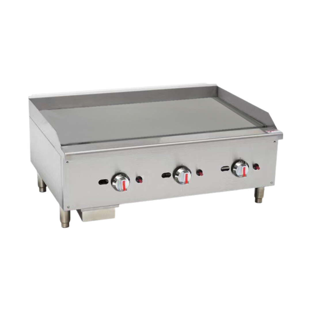 101059-P - Gas Countertop Griddle with Chromed Plate - Triple Control