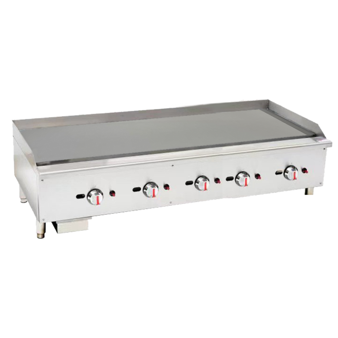 101082-P - Gas Countertop Griddle with Chromed Plate - 5 Control