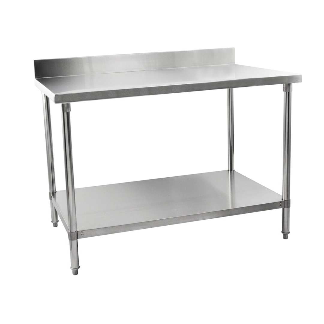 W-141049 - Stainless Steel Table With Backsplash 1200x700mm (WxD)