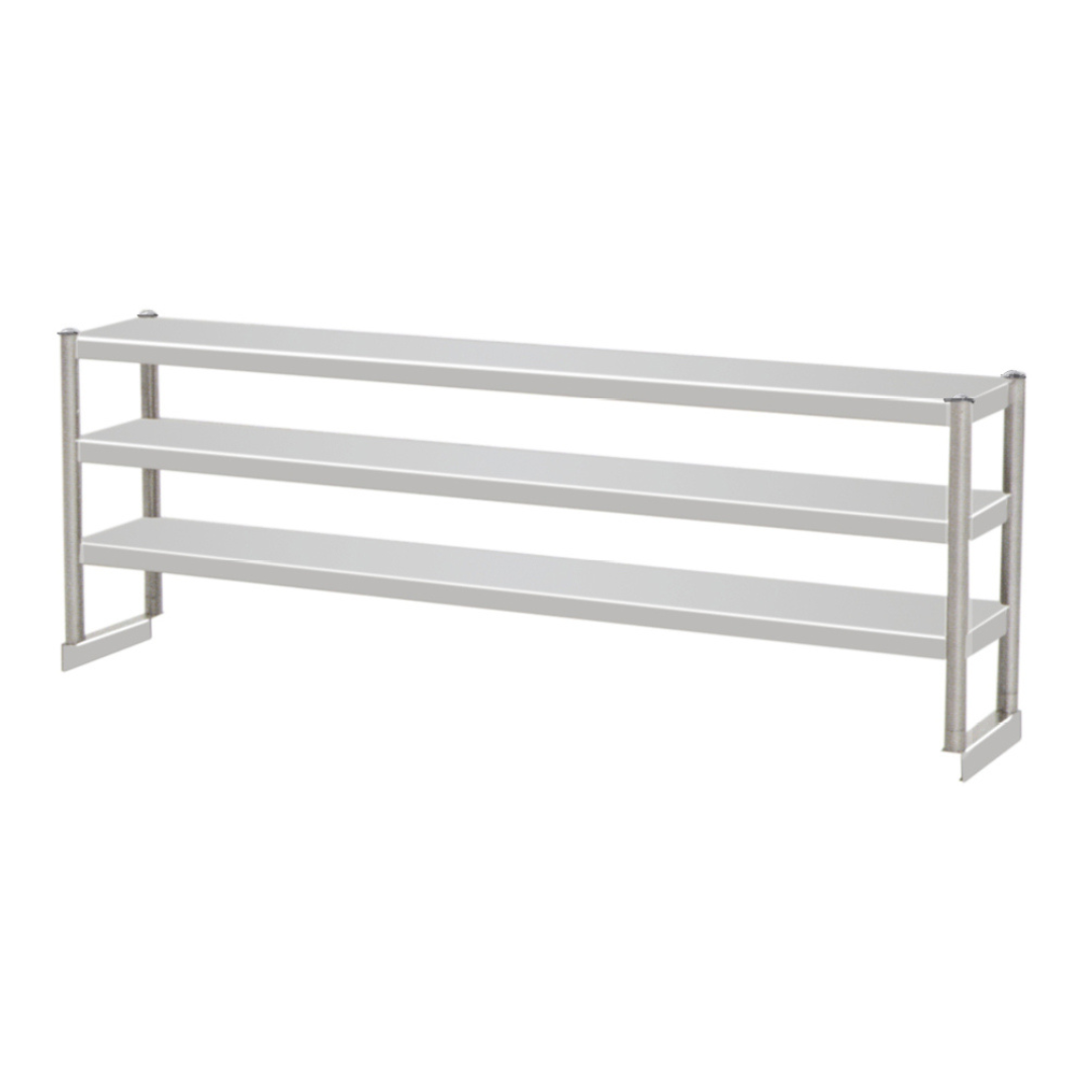 141056 - Stainless Steel Triple Tier Overshelf for Prep Tables 1200 mm Wide