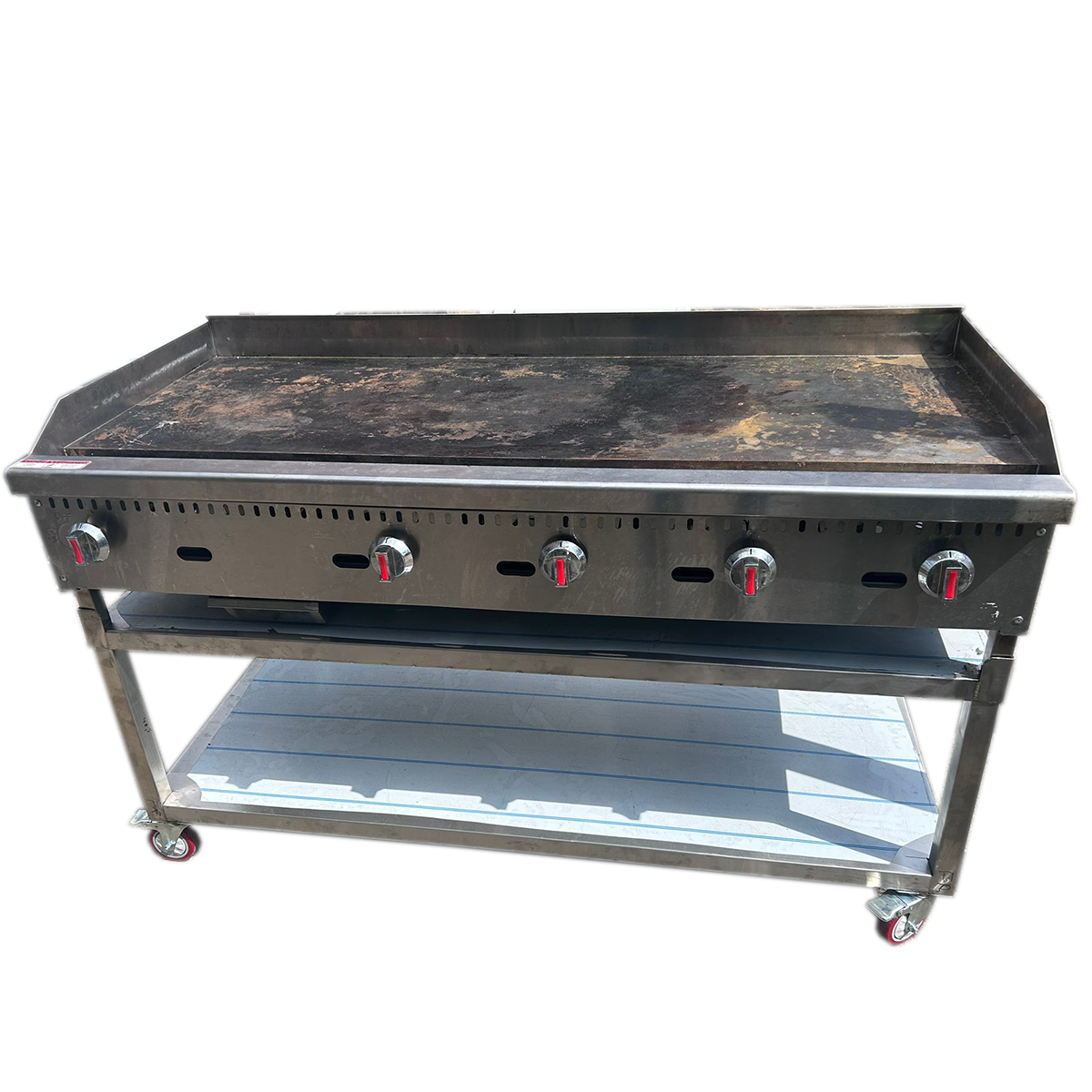 150cm Griddle Natural Gas or LPG Suitable for Smash Burger 152x84x34cm with Table - Refurbished