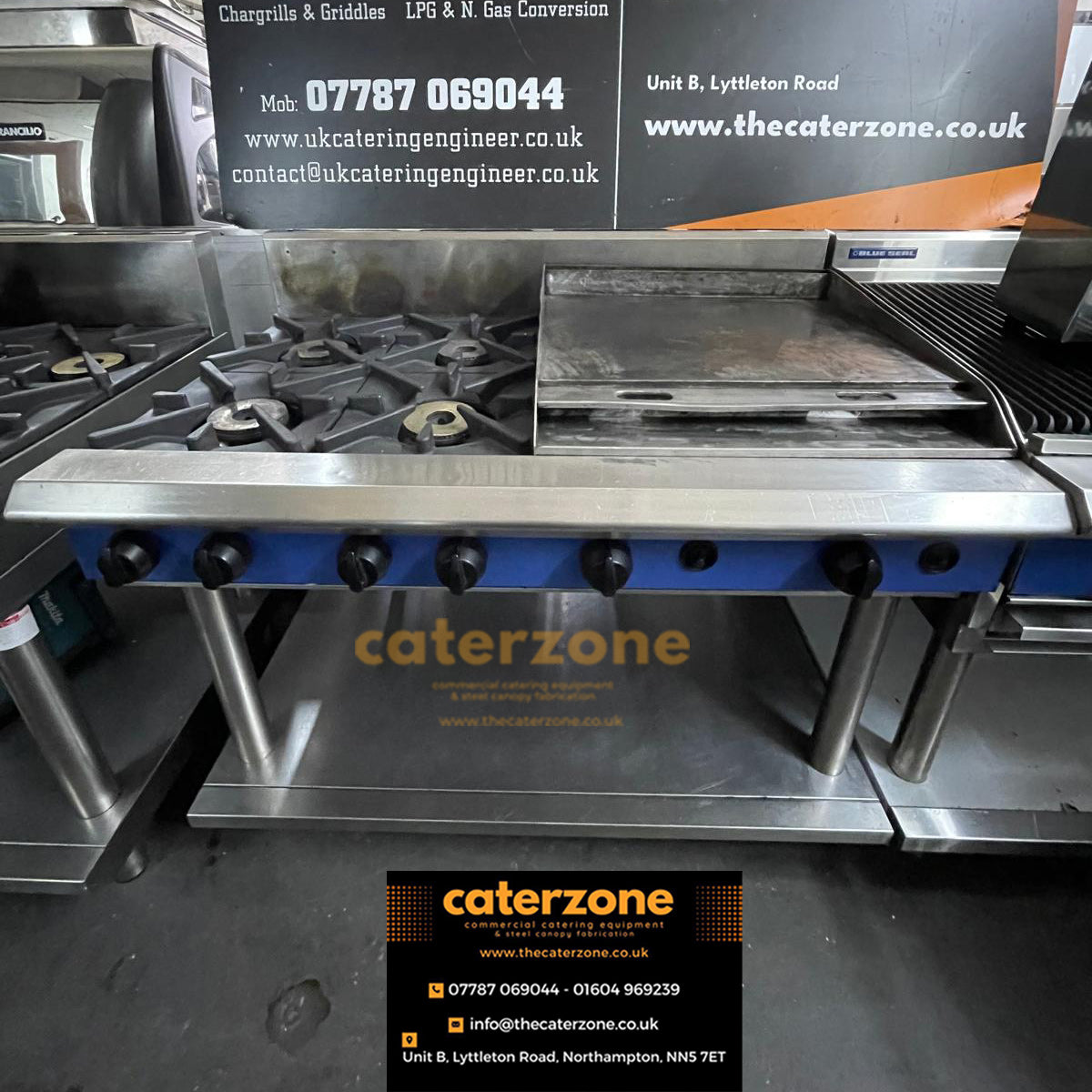 Blue Seal 1200mm Gas Cooktop -Cooker Leg Stand-REFURBISHED