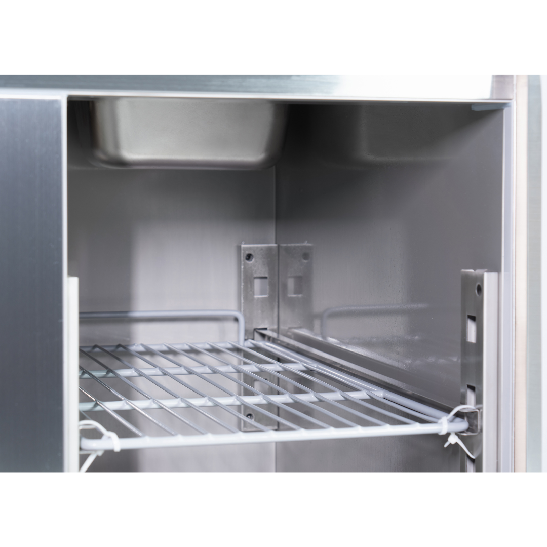 W-221037 - 2 Door Refrigerated Salad Prep Counter with Granite Worktop - 215L (PS900)