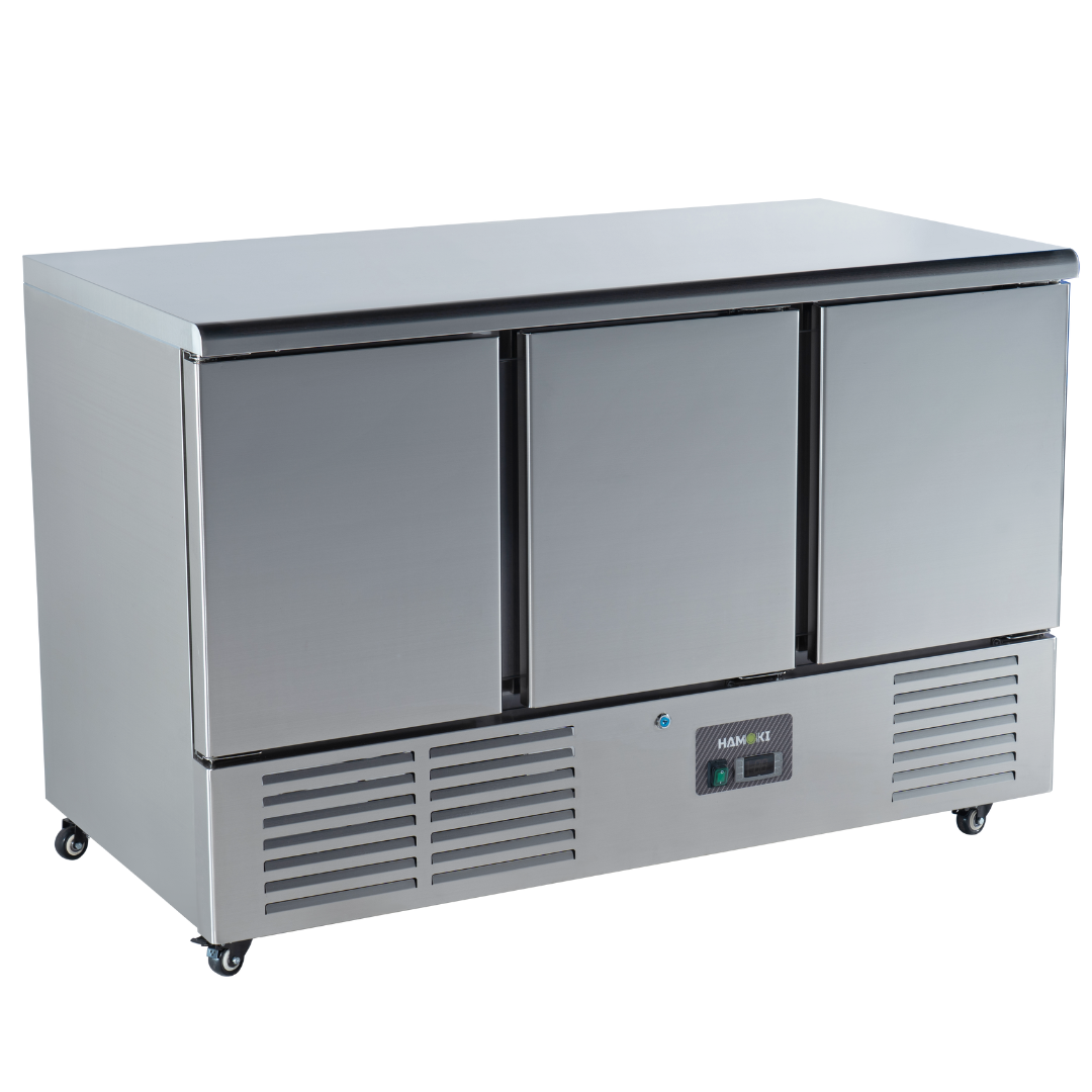 221041 - 3 Door Refrigerated Salad Counter with Stainless Steel Top - 346L (S903SSTOP)
