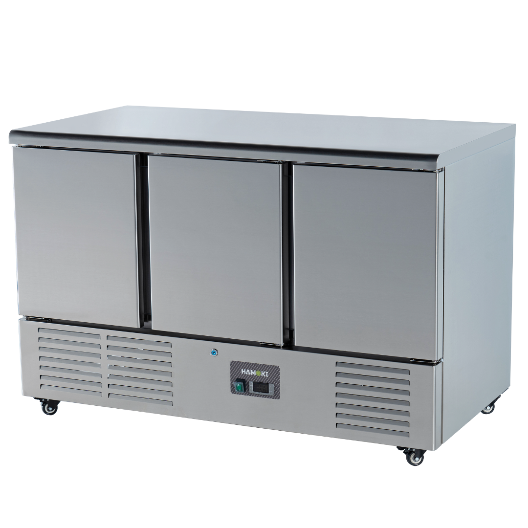 221041 - 3 Door Refrigerated Salad Counter with Stainless Steel Top - 346L (S903SSTOP)