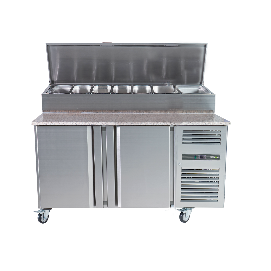 W-221050 - 2 Door Refrigerated Sandwich Counter with Granite worktop - 435L