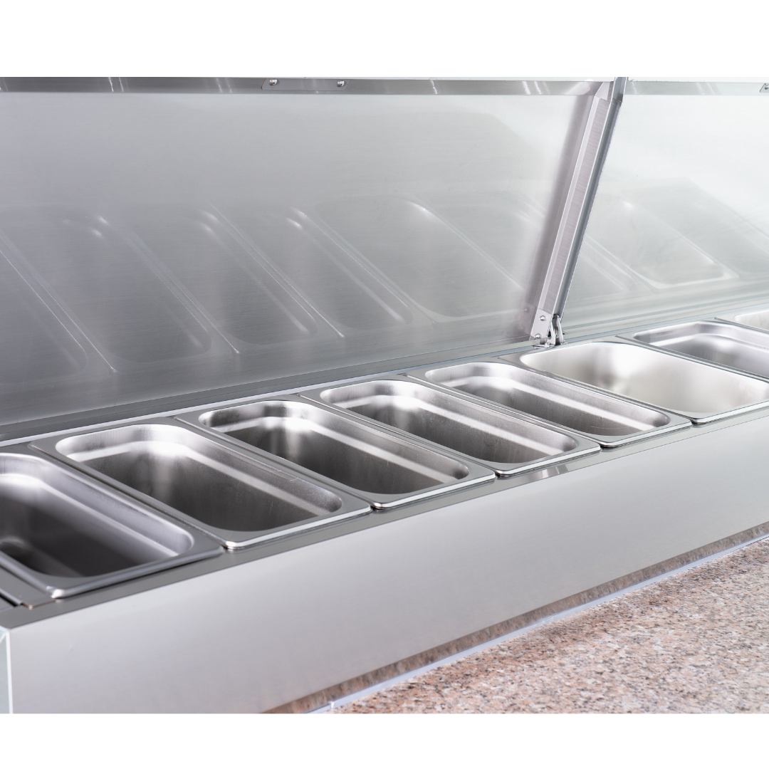 W-221051 - 3 Door Refrigerated Sandwich Counter with Granite Worktop - 650L