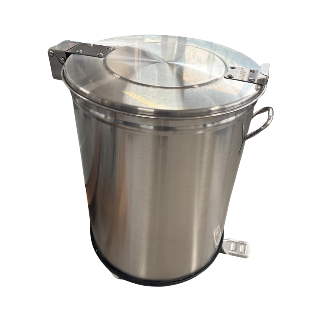 W-231050 - Commercial Round Waste Bin 100L with 2 Castors and Foot Pedal