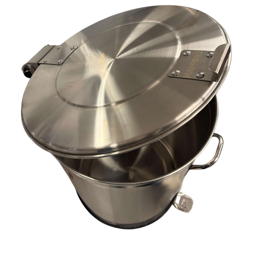 W-231050 - Commercial Round Waste Bin 100L with 2 Castors and Foot Pedal