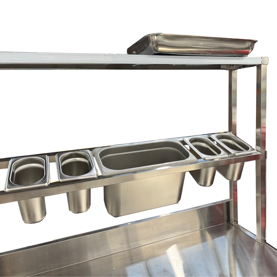 231064 - Stainless Steel GN Garnish Rail Holder for Prep Tables 1500mm Wide
