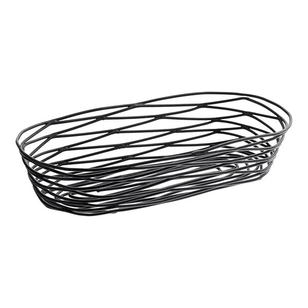 Oblong Black Wire Basket Pack of 6 - Powder Coated Iron