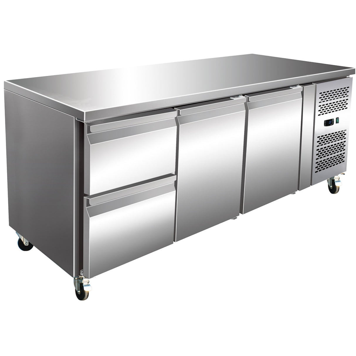 Commercial Refrigerated Counter 2 Doors 2 Drawers Depth 700mm | 2 Drg32 V