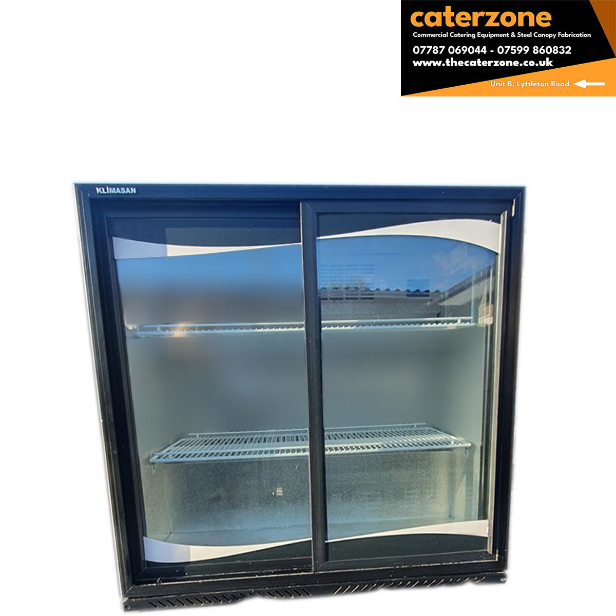 Back bar cooler 2 sliding doors 200 litres Black - Refurbished
