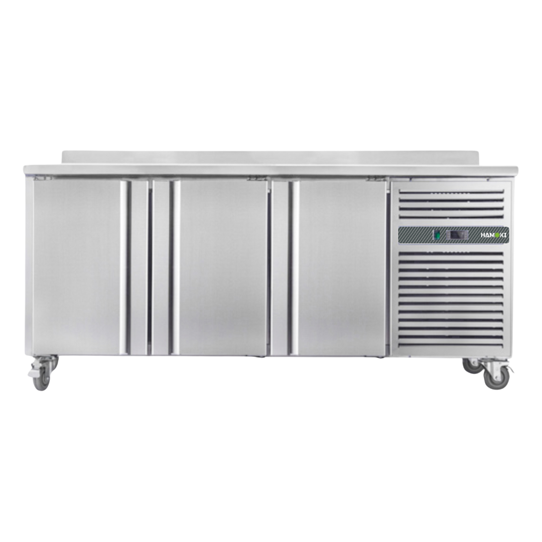 W-221012 - 3 Door Refrigerated Counter with Backsplash - 418L (GN3200TN)