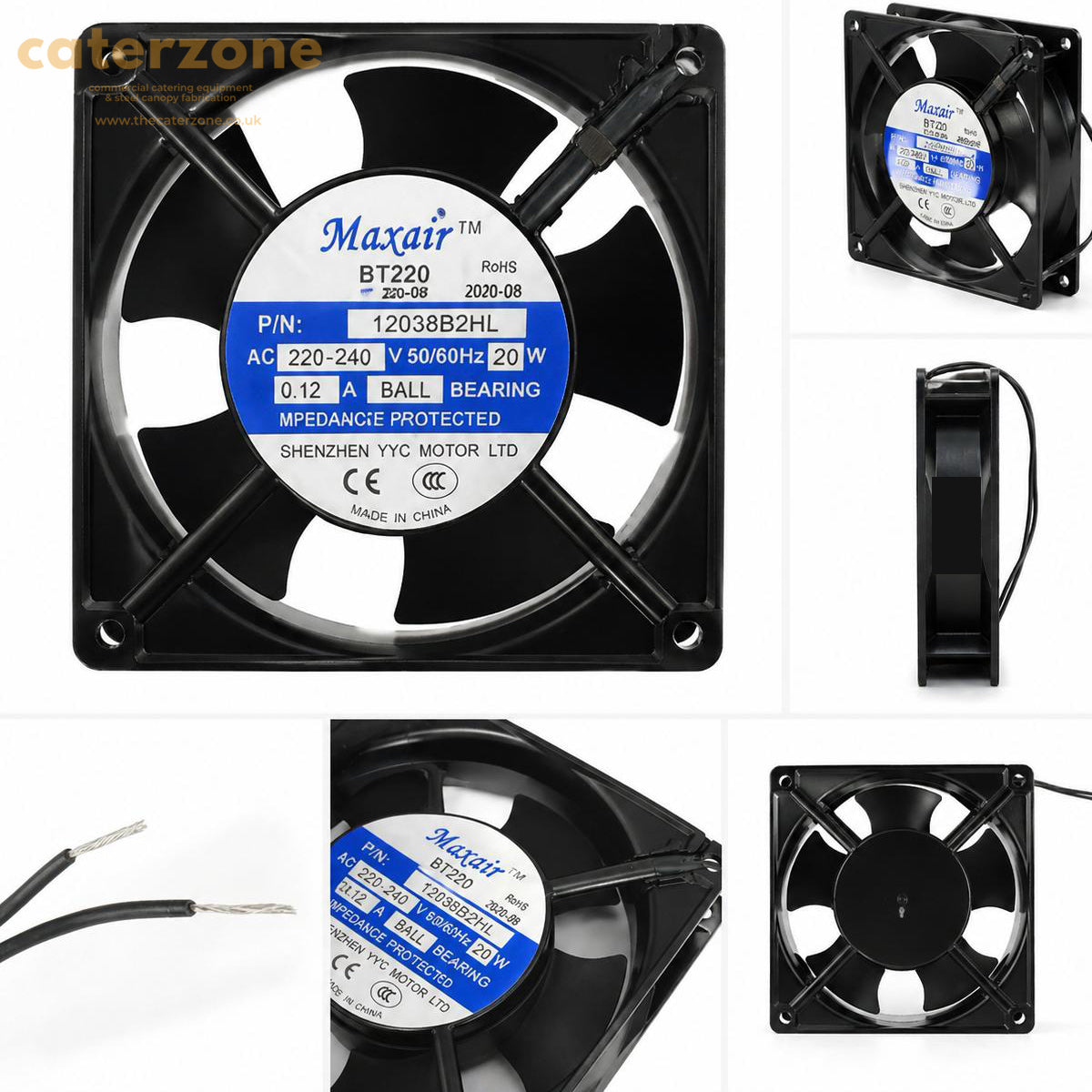 Maxair BT220 12038S2HL Axial flow fan cooling fan,220-240V 20W 0.12A Ball Bearing 12CM