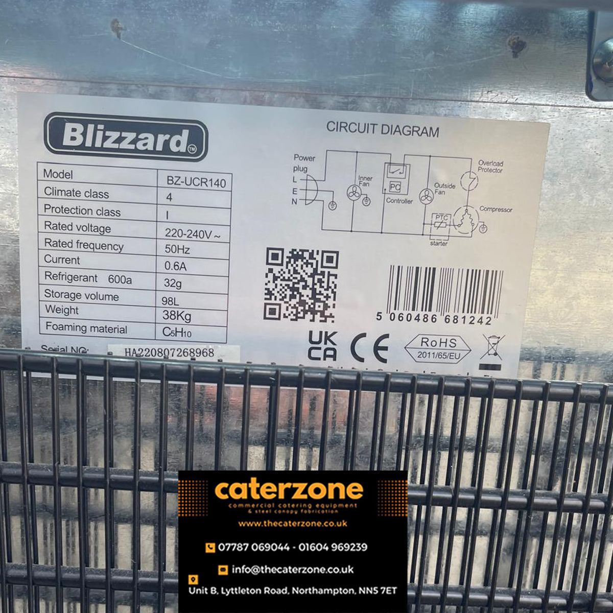 Blizzard Undercounter Fridge-B GRADE