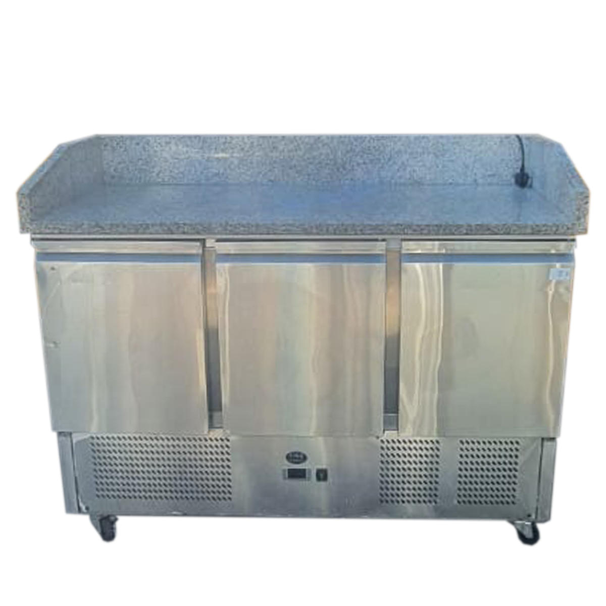 Refurbished 3-Door Granite Worktop Fridge – 140cm | Stainless Steel | 300L | Digital Controls | 230V