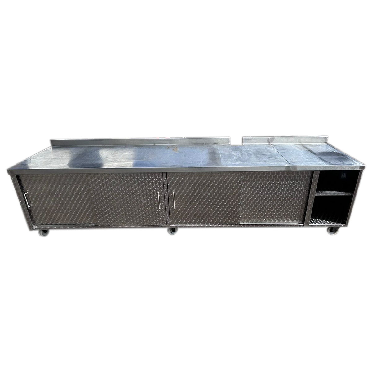 Commercial 308x77x74cm Cabinet Table - Used