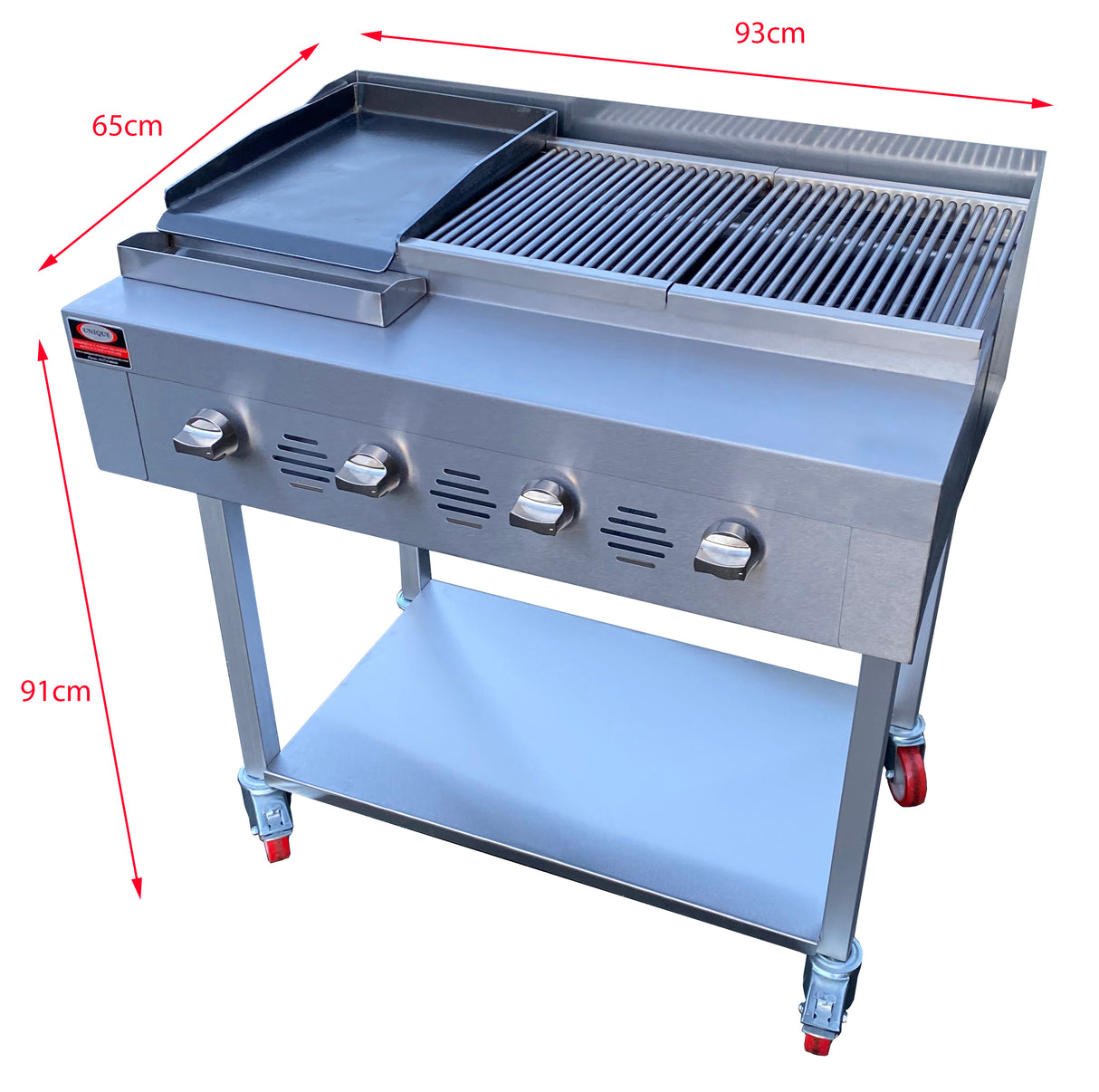4 BURNER COMMERCIAL GAS CHARCOAL GRILL