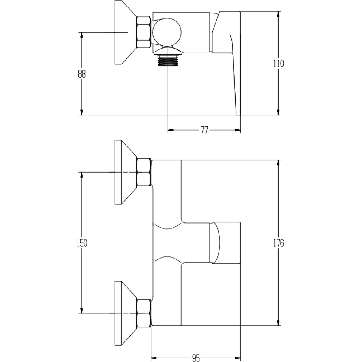 Wall Mounted Mixer Tap Single Lever Chrome