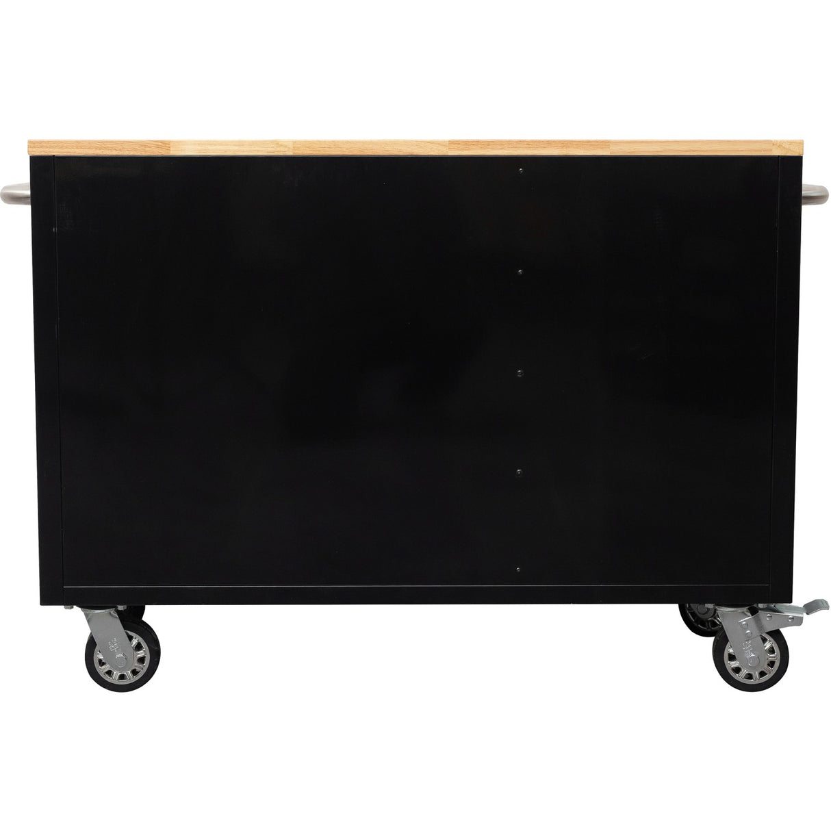 Heavy Duty Steel Rolling Tool Chest With Wooden Worktop 6 Drawers 1 Side Cabinet 1370x488x913mm Black | 482038 Ablack
