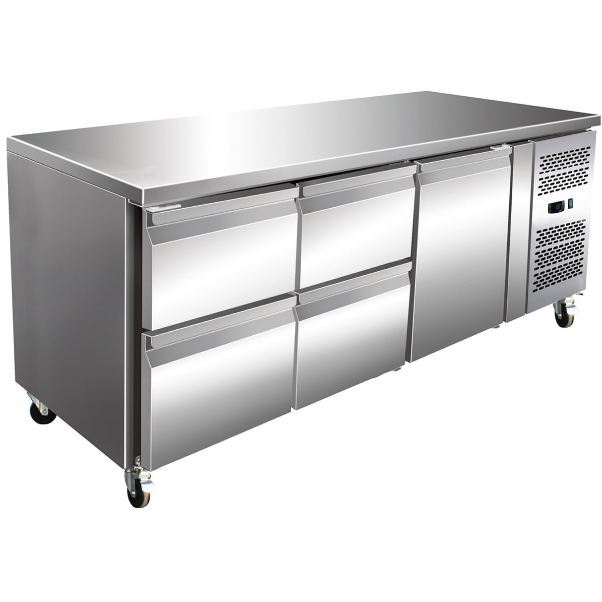 Commercial Refrigerated Counter 1 Door 4 Drawers Depth 700mm | Thp3140 Tn