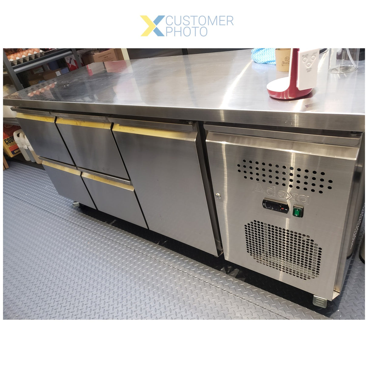 Commercial Refrigerated Counter 1 Door 4 Drawers Depth 700mm | 4 Drg32 V