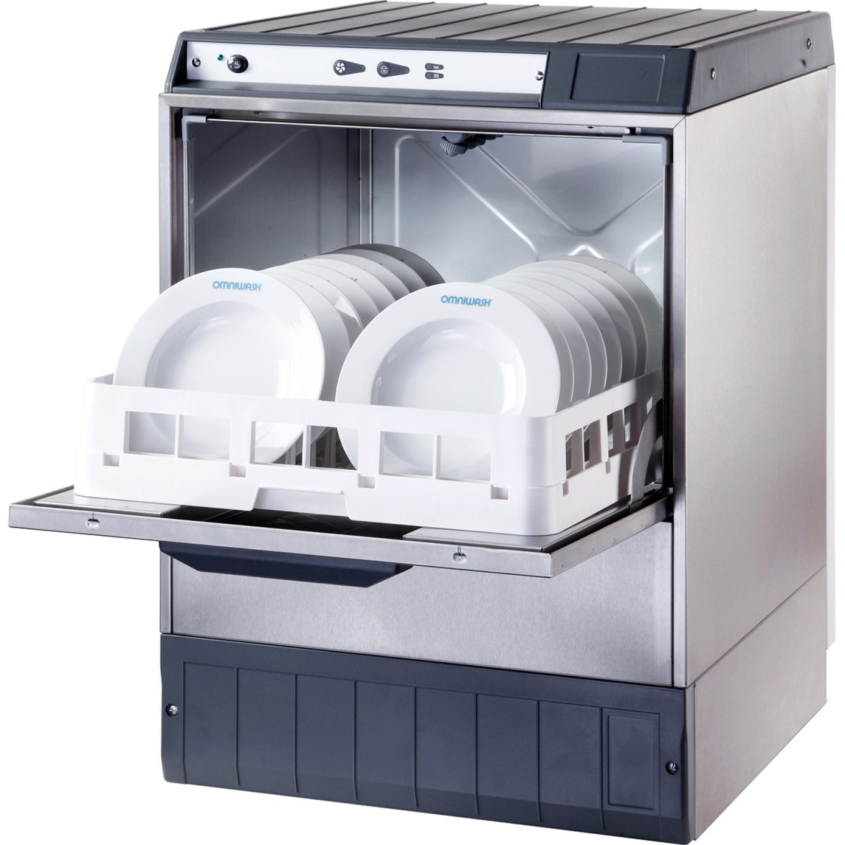 Commercial Dishwasher 540 Plates/Hour 500mm Basket Gravity Drain Detergent Pump 13 A | Omniwash 5000 Stdd