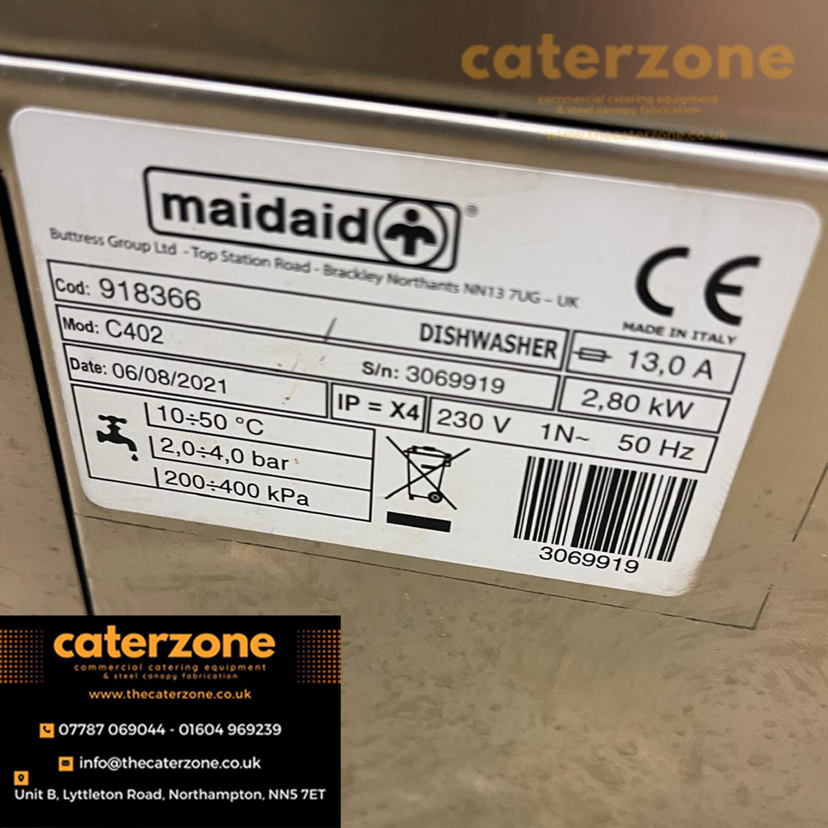 Maidaid C402 Undercounter Glasswasher-B GRADE