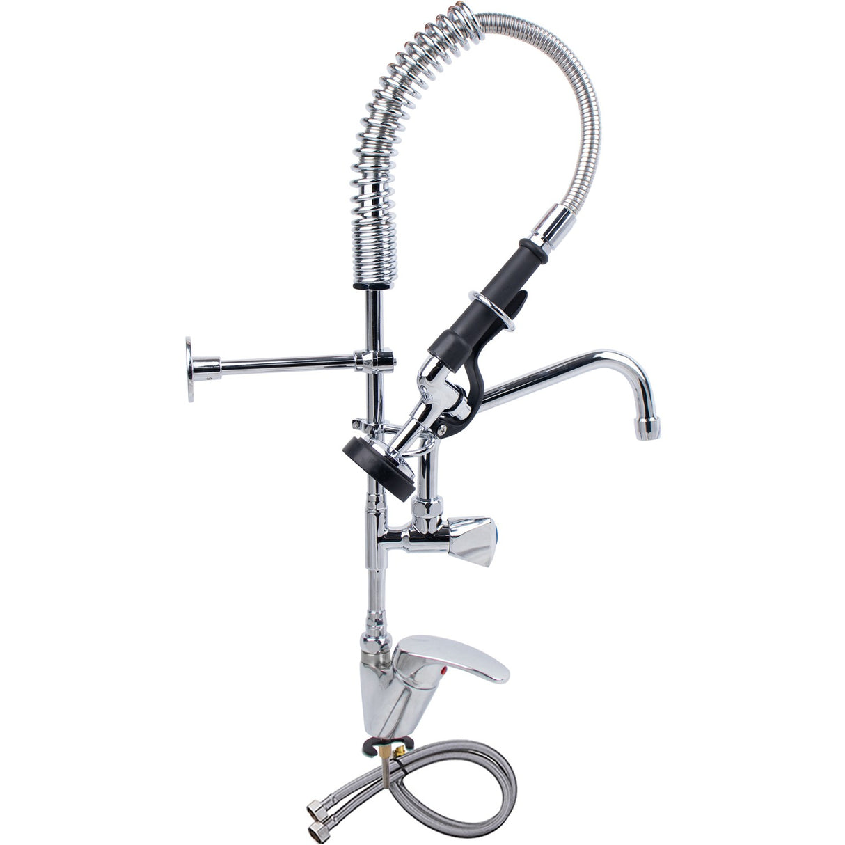 Mini Single Hole Deck Mount Dual Temperature High Pressure Pre Rinse Faucet With 8&Quot; Swing Nozzle Chrome Plated Brass | 6801 A08