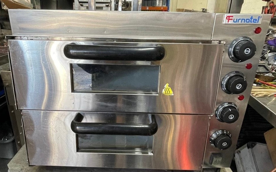 Commercial Twin Deck Electric Pizza Oven | Stone Base | Cooks 2x16 Inch Pizzas - Fully Refurbished