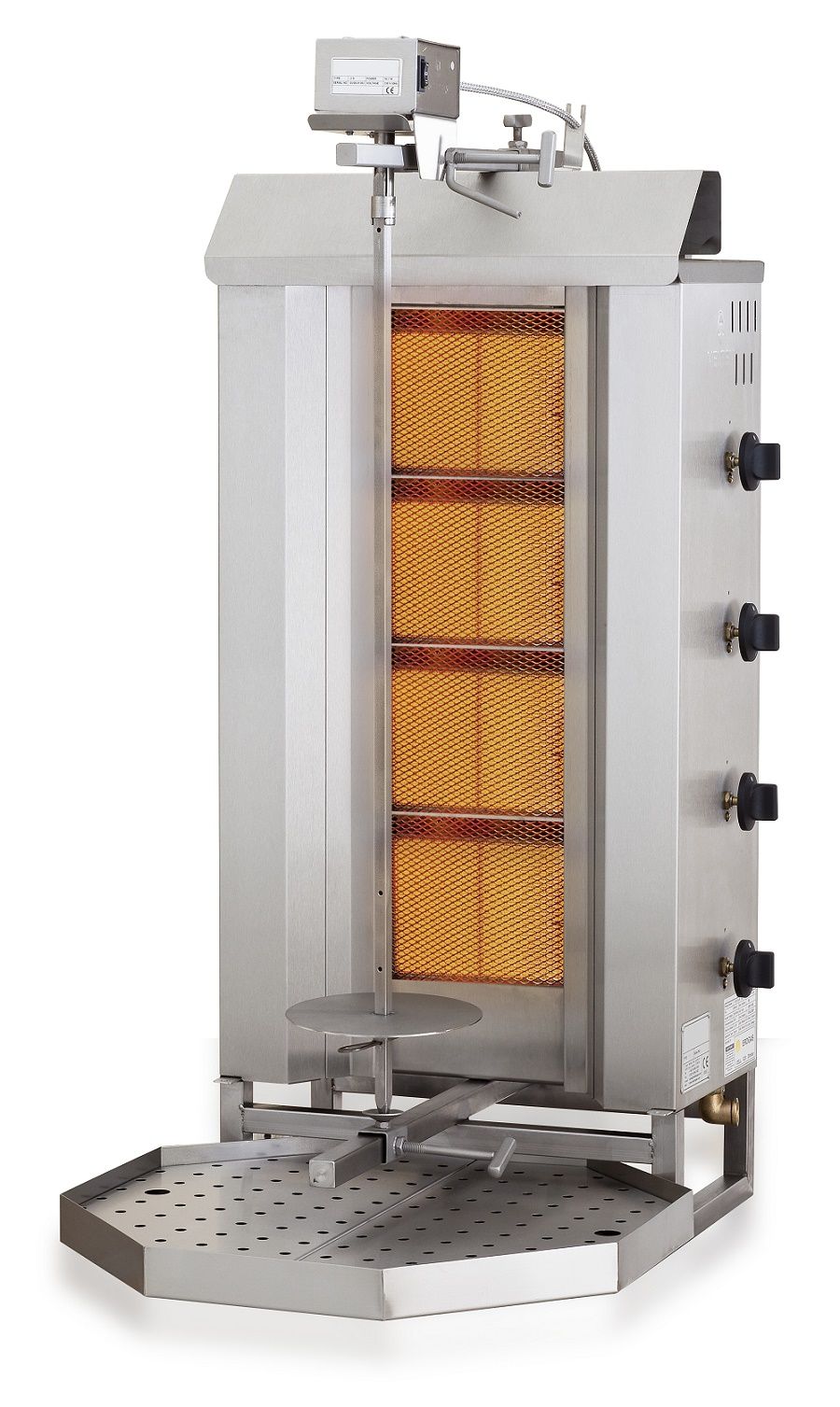 Elevate Your Culinary Experience with the Combisteel Gas Gyros & Kebab Grill - 4 Adjustable Heat Zones for Perfect Cooking Every Time