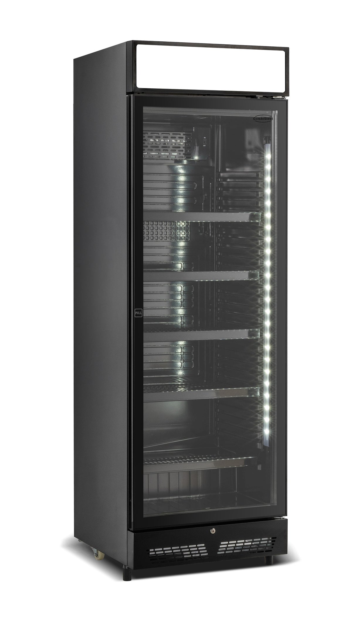 Refrigerator 1 Glass Door Black With Light Box Sve-450 Blc