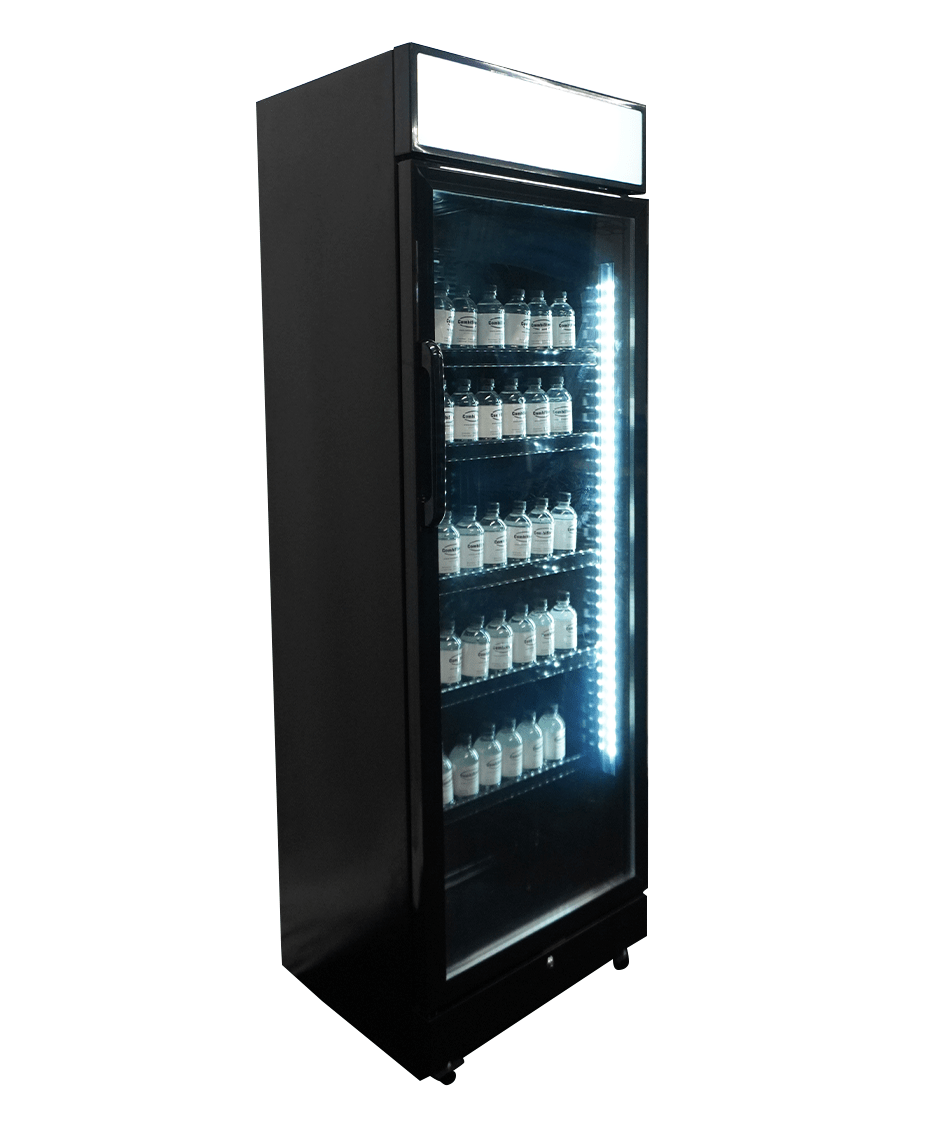 Commercial Catering Equipment - Refrigerator 1 Glass Door Black With Light Box Sve 450 Blc