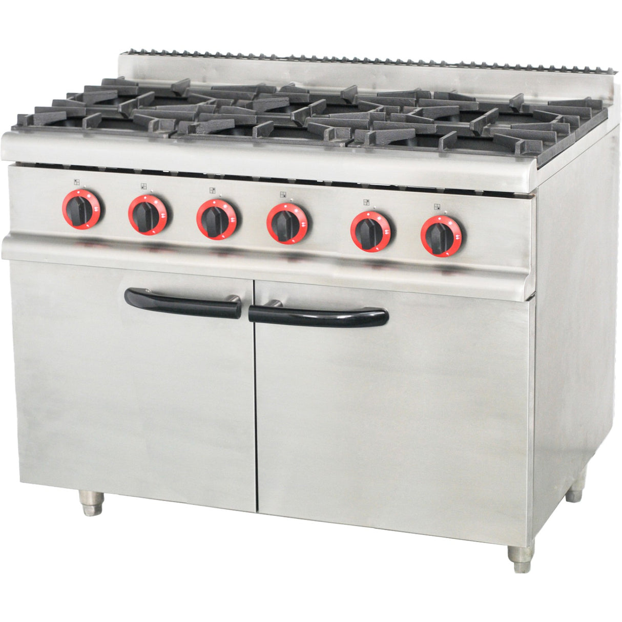 Commercial Gas Range With Cabinet 6 Burners 24k W 1050x700x900mm| 70 Qa6 Ms