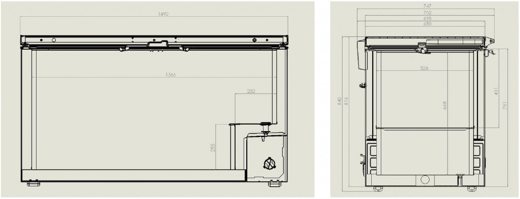 Spacious 469L Combisteel Chest Freezer with Elegant Stainless Steel Lid
