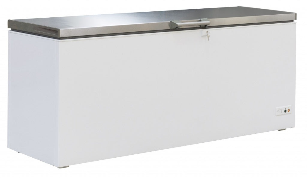 Spacious 635L Combisteel Chest Freezer with Sleek Stainless Steel Lid - Model 7151.1125