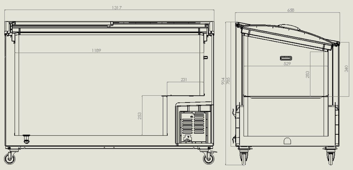 Sleek 397L Combisteel Glass-Covered Chest Freezer - Model 7151.1010