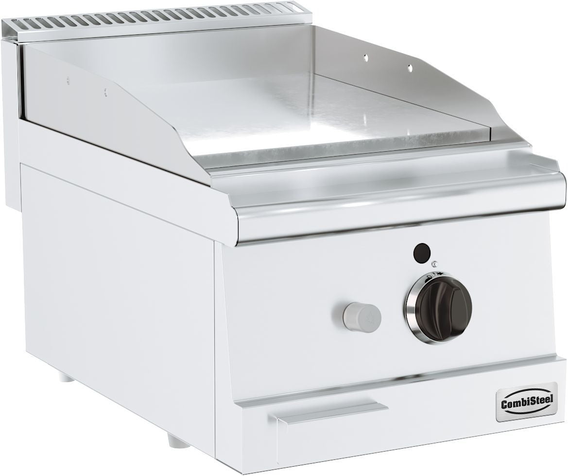 Premium Combisteel Chrome-Plated Gas Countertop Griddle - 400mm Single Burner for Perfectly Fried Delights