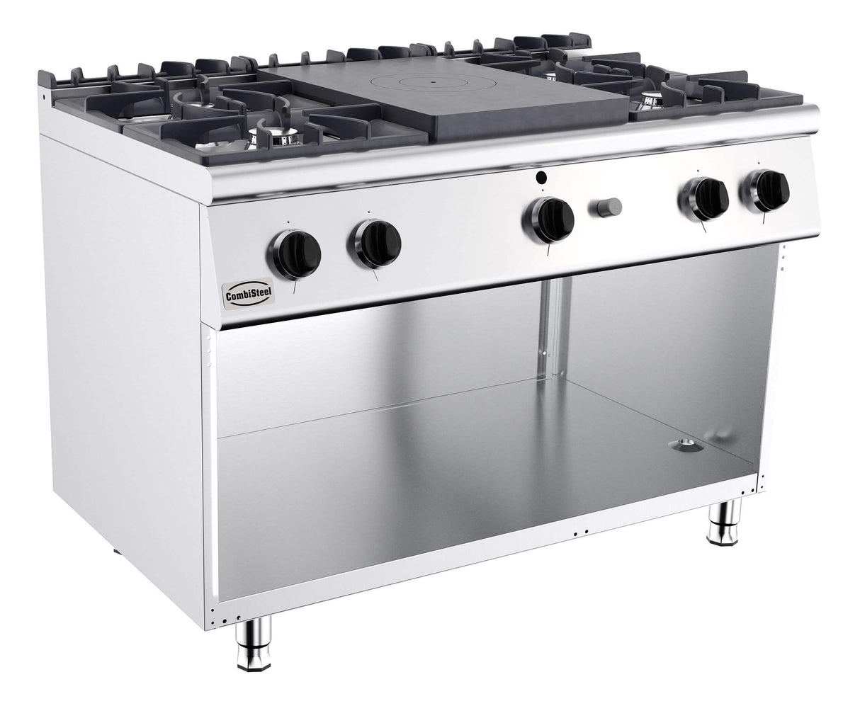Versatile Combisteel 4-Burner Gas Stove with Sturdy Solid Top - Model 7178.0585
