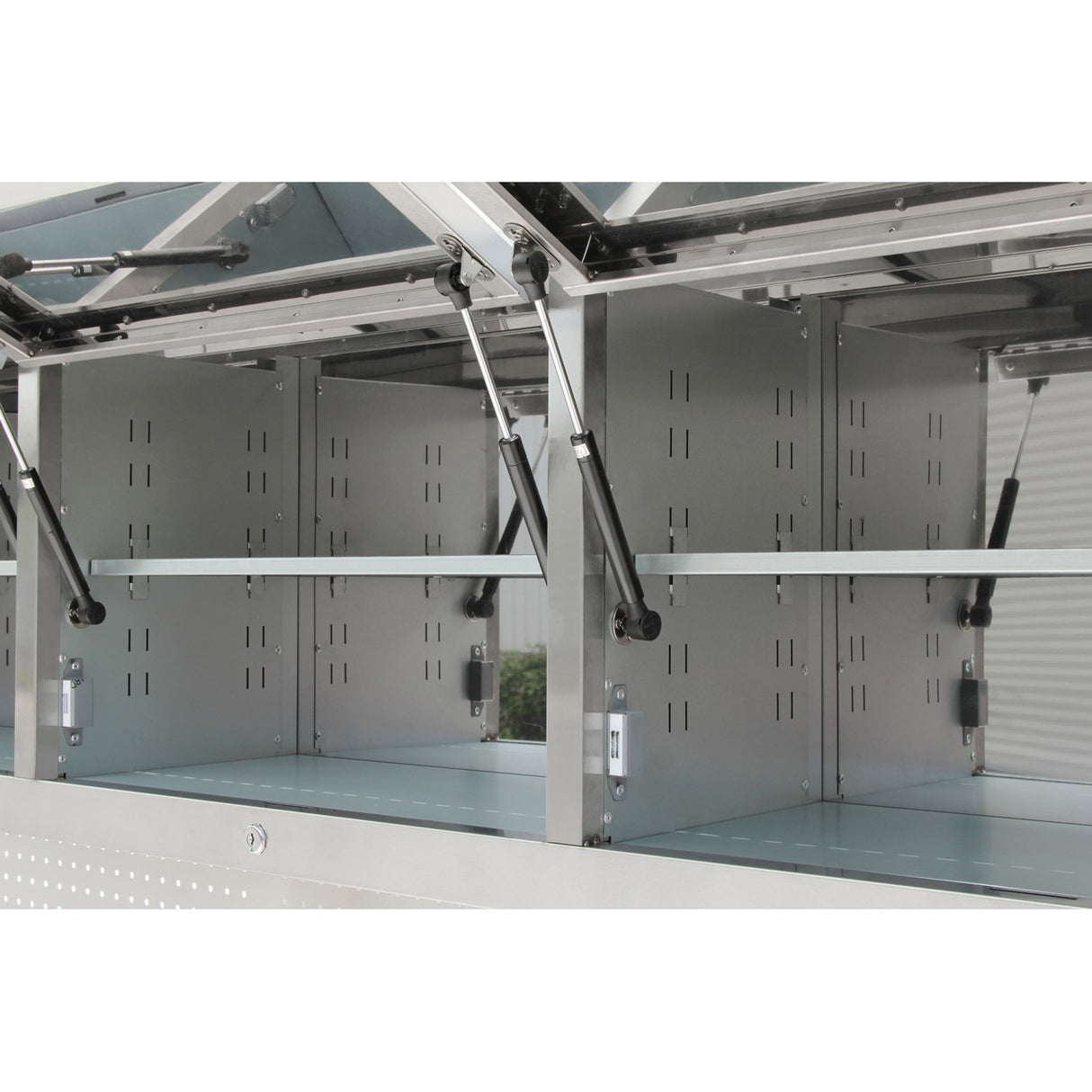 Heavy Duty Steel Rolling Tool Chest With Wooden Worktop 15 Drawers 3 Overhead Cabinets 1978x510x1828mm Stainless Steel | 722038 Apsilver