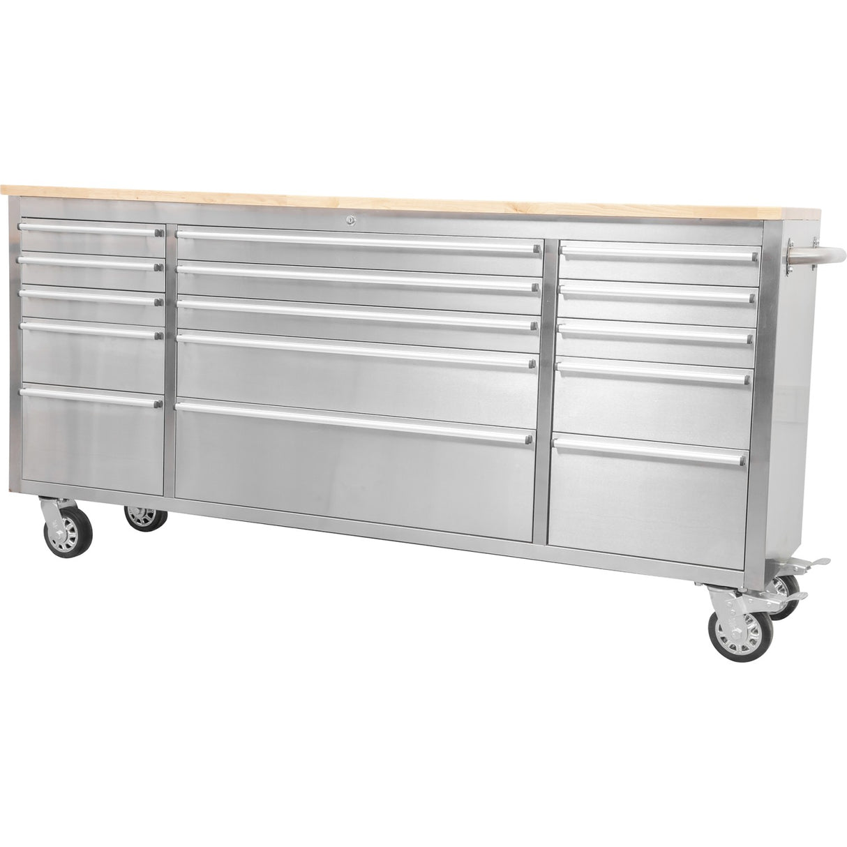 Professional Stainless Steel Rolling Tool Cabinet 15 Drawers 1826x486x905mm | 722038 As