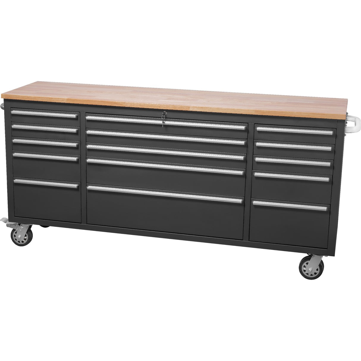 Professional Black Steel Rolling Tool Cabinet 15 Drawers 1826x486x905mm | 722038 A