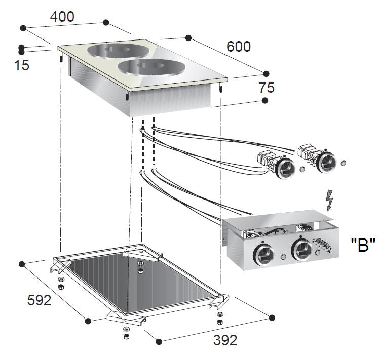 High-Performance Combisteel Electric Double Burner Range - Model 7266.0025