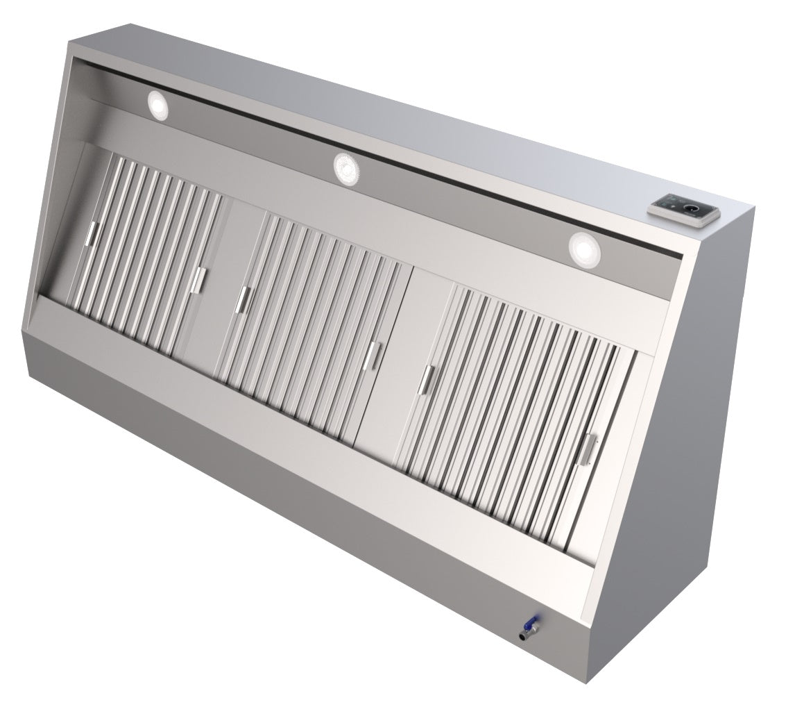 Commercial Extraction Hood - Enhance Your Kitchen with the 2400mm Stainless Steel Wall-Mounted Extraction Hood - Complete Unit