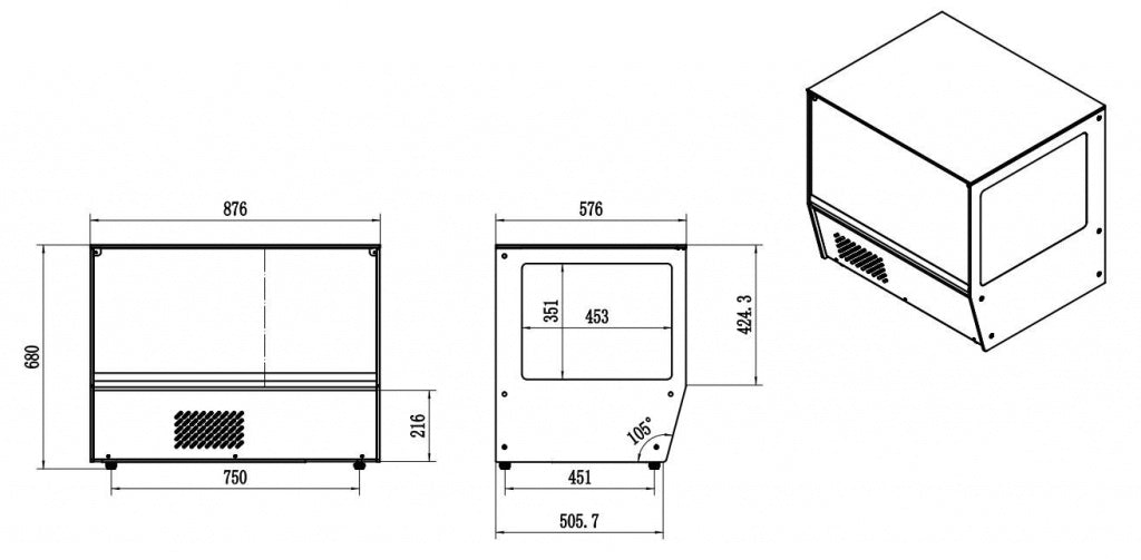 Showcase Freshness with the Combisteel 159L Chilled Countertop Refrigerated Food Display Chiller