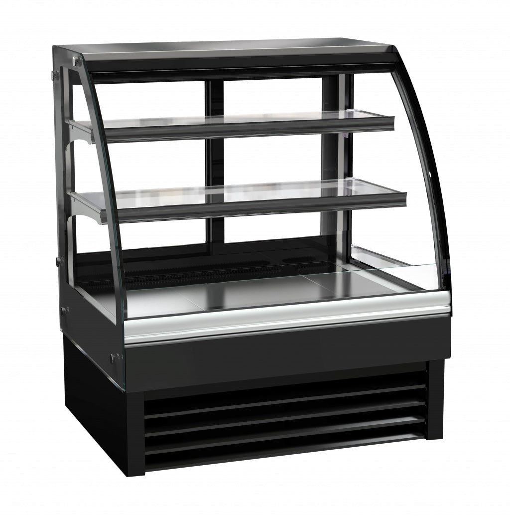 Sleek Combisteel Curved Glass Display Fridge for Deli & Patisserie - 175 Liters of Elegant Refrigeration