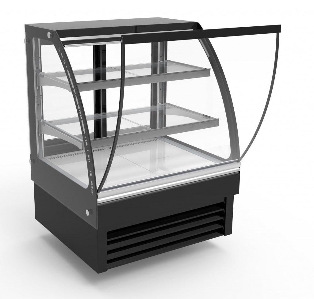 Sleek Combisteel Curved Glass Display Fridge for Deli & Patisserie - 175 Liters of Elegant Refrigeration