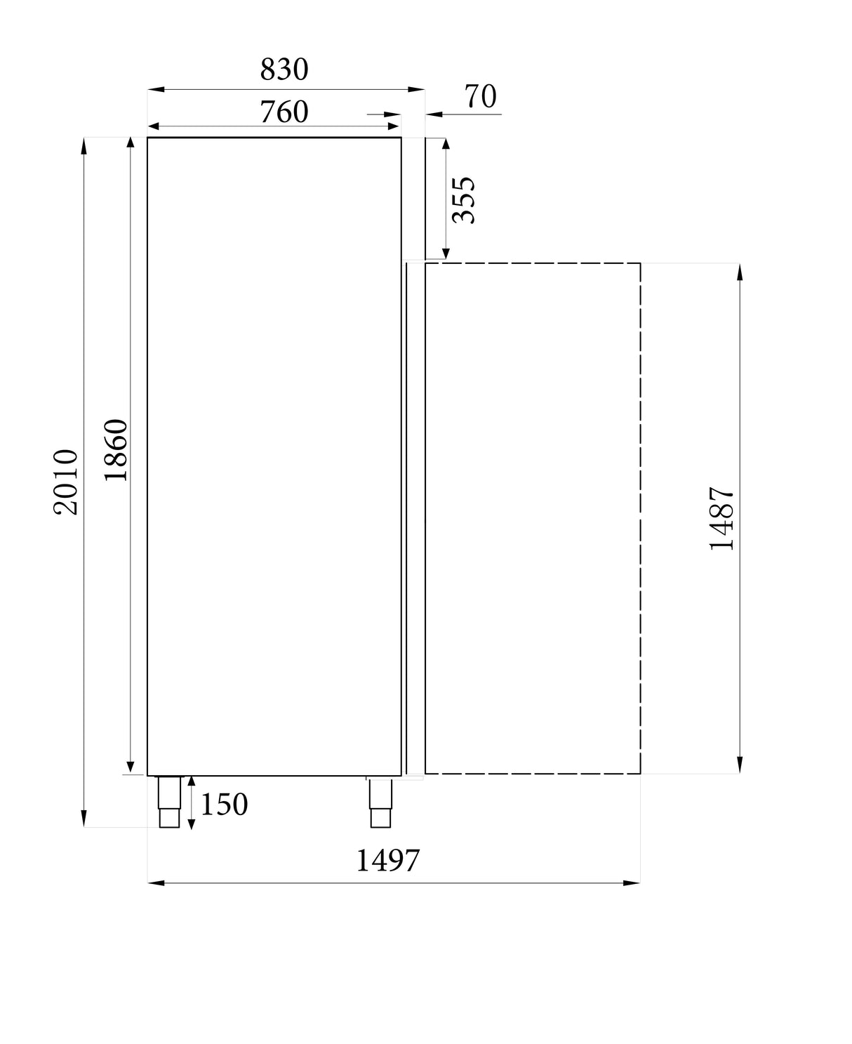Premium Stainless Steel Freezer with Single Glass Door – Model 7450.0150