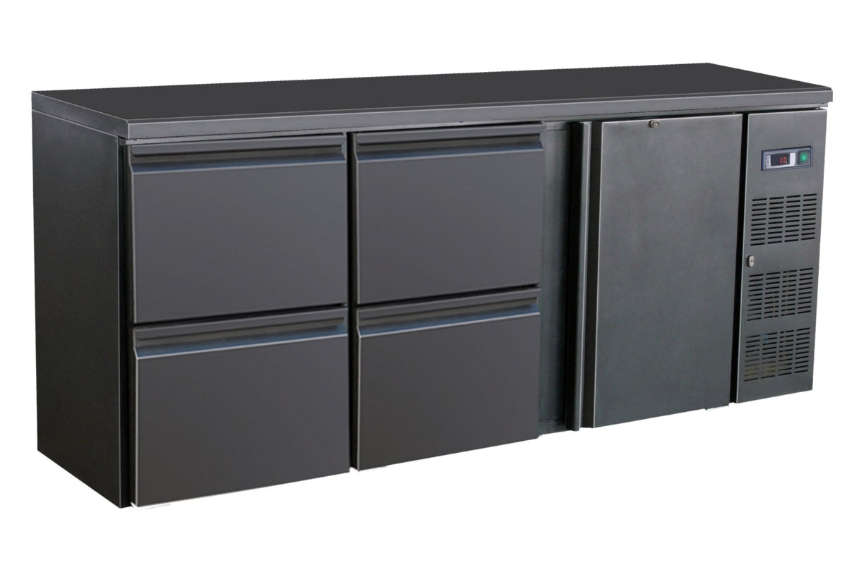 Combisteel Barcooler Black 1 Door And 4 Drawers